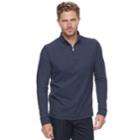 Men's Croft & Barrow&reg; Classic-fit Ultra Soft Quarter-zip Pullover, Size: Large, Blue (navy)