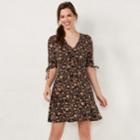 Women's Lc Lauren Conrad Print Fit & Flare Dress, Size: Xl, Dark Grey