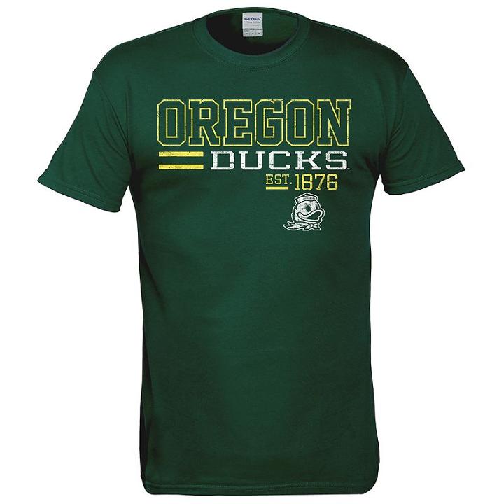 Men's Oregon Ducks Right Stack Tee, Size: Small, Dark Green