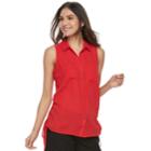 Women's Apt. 9&reg; Ruched Georgette Blouse, Size: Xl, Med Red