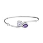 Amethyst & Rose De France Amethyst Sterling Silver Bypass Bangle Bracelet, Women's, Purple