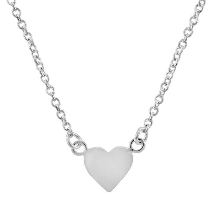 Itsy Bitsy Sterling Silver Heart Link Necklace, Women's, Size: 17, Grey