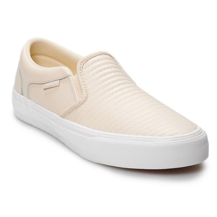 Vans Asher Dx Women's Leather Skate Shoes, Size: 9, Lt Beige
