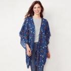 Women's Lc Lauren Conrad Meadow Ditsy Kimono, Blue (navy)