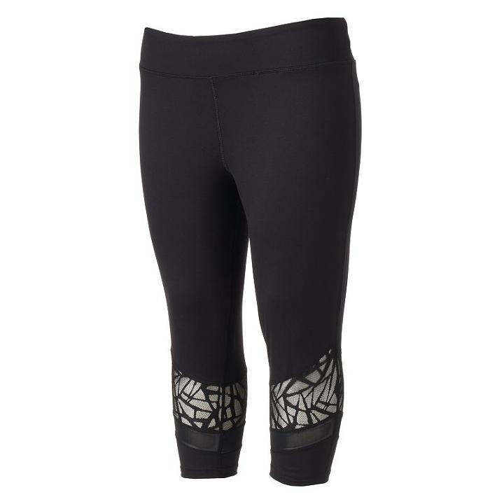 Juniors' Plus Size So&reg; Splice Yoga Capri Leggings, Girl's, Size: 3xl, Black