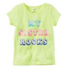 Girls 4-8 Carter's My Sister Rocks Slubbed Graphic Tee, Size: 4, Yellow