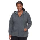 Plus Size Tek Gear&reg; Dry Tek Zip-front Hoodie, Women's, Size: 3xl, Dark Grey