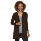 Petite Napa Valley Raglan Sleeve Duster Cardigan, Women's, Size: L Petite, Dark Brown