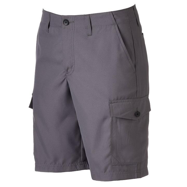 Men's Urban Pipeline&reg; Microfiber Sateen Cargo Shorts, Size: 29, Grey