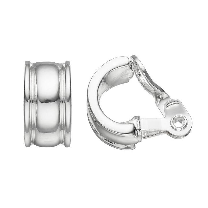 Napier Clip On Nickel Free Half Hoop Earrings, Women's, Silver