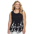 Plus Size Croft & Barrow&reg; Pleated Tank, Women's, Size: 3xl, Black