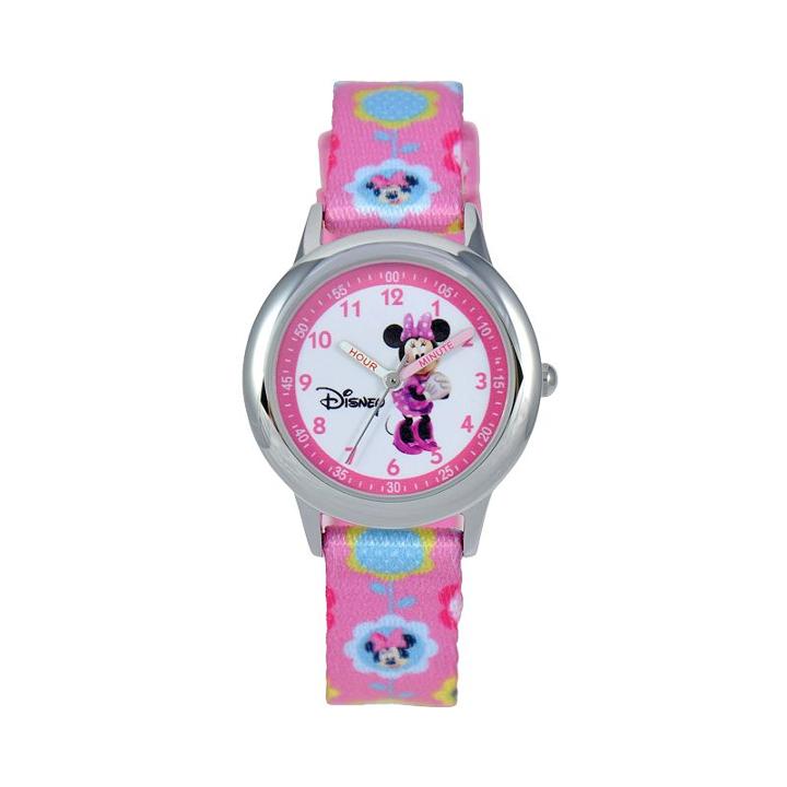Disney's Minnie Mouse Kids' Floral Time Teacher Watch, Girl's, Pink