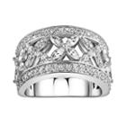 Diamonluxe Sterling Silver 2 7/8-ct. T.w. Simulated Diamond Flower Band Ring, Women's, White
