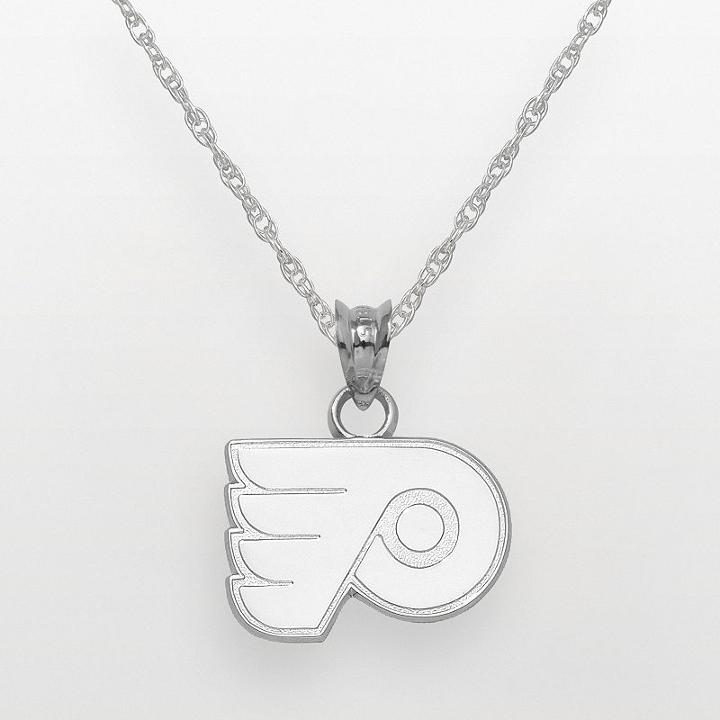 Logoart Philadelphia Flyers Sterling Silver Logo Pendant, Women's, Size: 18, Grey