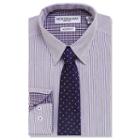Men's Nick Graham Everywhere Modern-fit Dress Shirt And Tie Boxed Set, Size: L-34/35, Purple