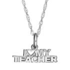 Logoart Sterling Silver I Love My Teacher Pendant Necklace, Women's, Size: 18, Grey