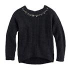 Girls 7-16 Sugar Rush Jeweled Neck Sweater, Size: Xl, Black
