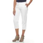 Women's Croft & Barrow&reg; Effortless Stretch Twill Capri Pants, Size: 12, White