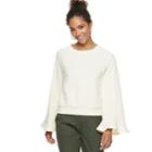 Women's Popsugar Bell-sleeve Sweatshirt, Size: Xxl, Light Grey