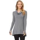 Plus Size Cuddl Duds Softwear Cowlneck Tunic Top, Women's, Size: 2xl, Grey (charcoal)