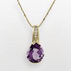 14k Gold Amethyst And Diamond Accent Pendant, Women's, Size: 18, Purple