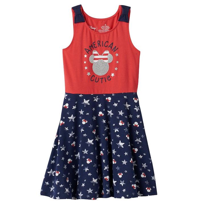 Disney's Minnie Mouse Girls 4-10 American Cutie Skater Dress By Jumping Beans&reg;, Girl's, Size: 7, Lt Orange