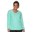 Plus Size Tek Gear&reg; Microfleece Sweatshirt, Women's, Size: 1xl, Med Green