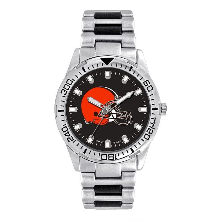 Men's Game Time Cleveland Browns Heavy Hitter Watch, Silver