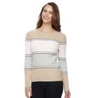 Women's Croft & Barrow&reg; Essential Cable-knit Sweater, Size: Large, Med Beige
