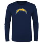 Boys 8-20 Los Angeles Chargers Logo Long-sleeved Tee, Size: S 8, Blue (navy)