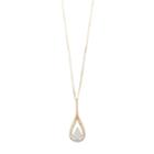 10k White Gold Lab-created White Opal & Diamond Accent Teardrop Pendant, Women's, Size: 18