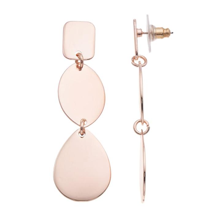 Lc Lauren Conrad Nickel Free Geometric Drop Earrings, Women's, Light Red
