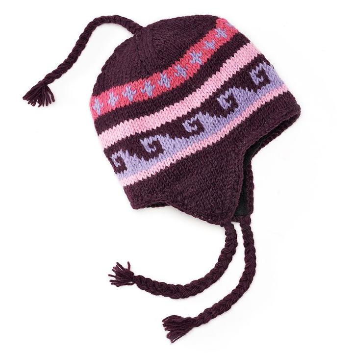 Sijjl Wavy Fleece-lined Wool Trapper Hat, Women's, Purple