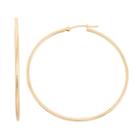 14k Gold Tube Hoop Earrings - 40 Mm, Adult Unisex, Yellow
