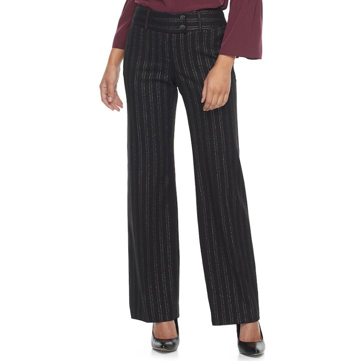 Women's Apt. 9&reg; Modern Fit Wide-leg Dress Pants, Size: 10, Black