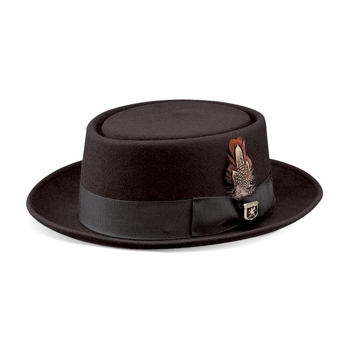 Men's Stacy Adams Wool Felt Rocker Hat, Size: Xxl, Black