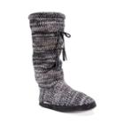 Muk Luks Women's Grace Marled Tall Boot Slippers, Size: Small, Black