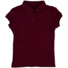 Girls 4-16 & Plus Chaps School Uniform Picot Polo Shirt, Girl's, Size: 8-10, Dark Red