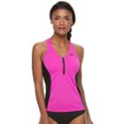 Women's Nike Colorblock Racerback Tankini Top, Size: Xl, Purple