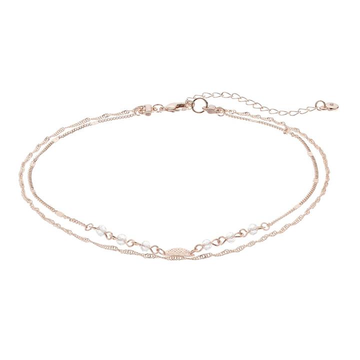 Lc Lauren Conrad Leaf & Bead Multistrand Necklace, Women's, Light Pink