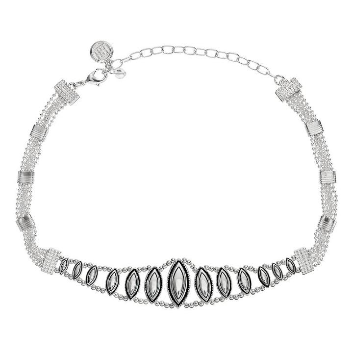 Dana Buchman Graduated Marquise Choker Necklace, Women's, Silver
