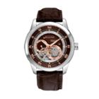 Bulova Stainless Steel Automatic Skeleton Leather Watch - 96a120 - Men