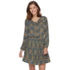 Women's Sonoma Goods For Life&trade; Printed Gauze A-line Dress, Size: Large, Dark Blue