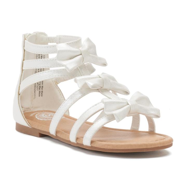 So&reg; Bow Girl's Gladiator Sandals, Size: 5, White
