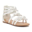 So&reg; Bow Girl's Gladiator Sandals, Size: 5, White