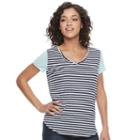 Juniors' So&reg; Short Sleeve V-neck Tee, Girl's, Size: Small, Blue