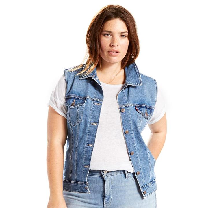 Plus Size Levi's&reg; Jean Vest, Women's, Size: 3xl, Med Blue