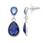 Blue Double Teardrop Nickel Free Drop Earrings, Women's