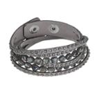Mudd&reg; Rhinestone Wrap Bracelet, Women's, Grey