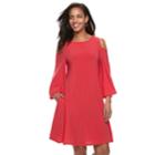 Women's Nina Leonard Oversized Sleeve Cold-shoulder Dress, Size: Large, Light Pink